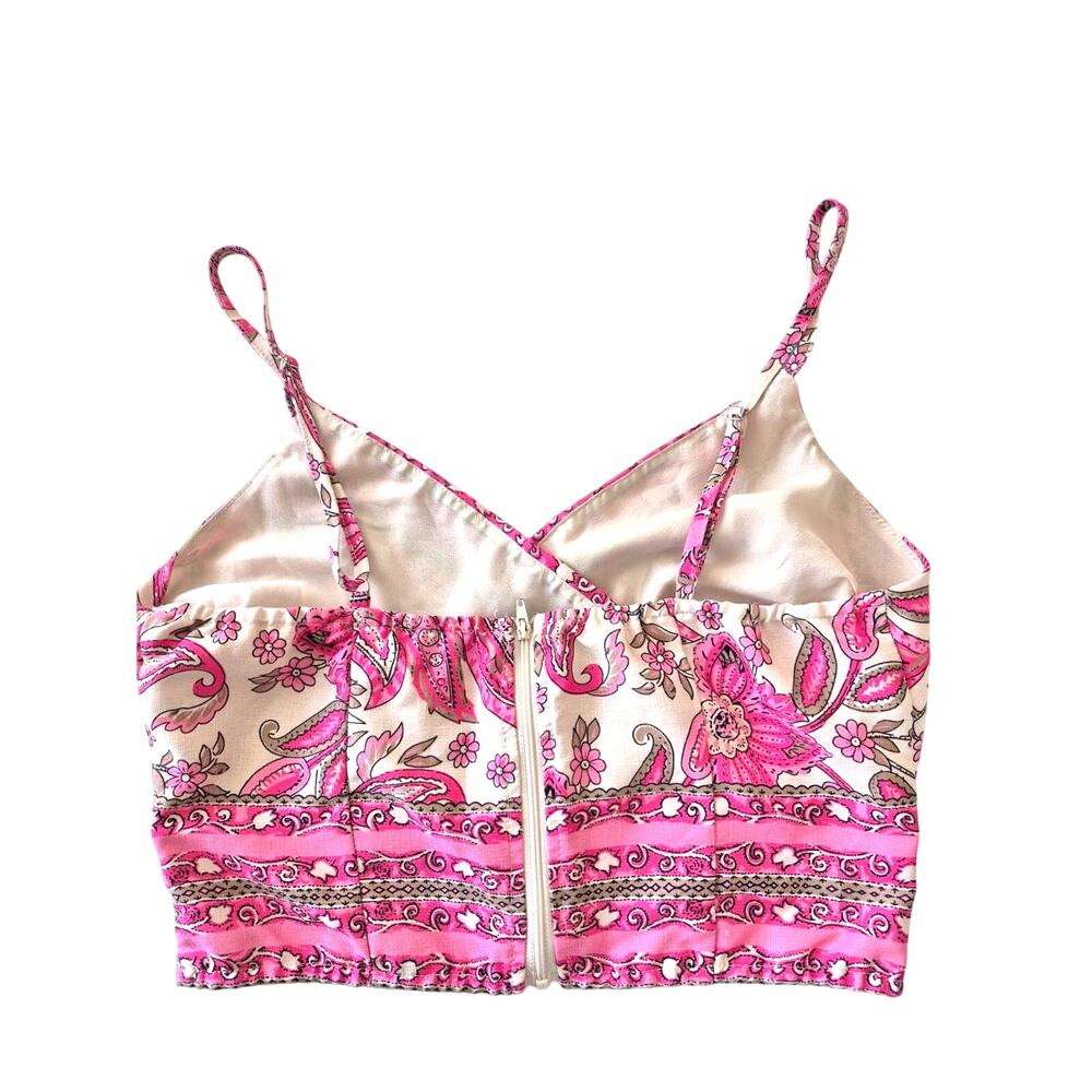 Magnolia Pink Paisley Crop Cami Top - Picture 2 of 6
